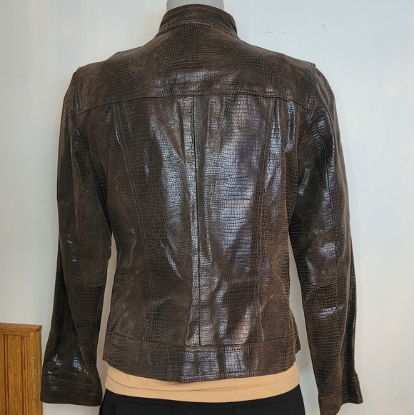 i.e. Brown Leather Vintage Jacket - Picture 2 of 4